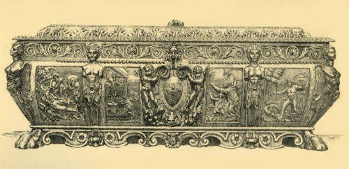 Walnut cassone, 1570, (1881). Creator: Frederick Marriott.