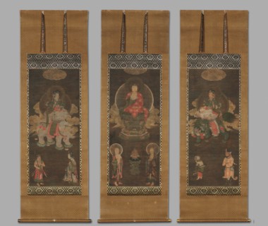 Shakyamuni Triad: Buddha Attended by Manjushri and Samantabhadra, late 1300s. Creator: Unknown.