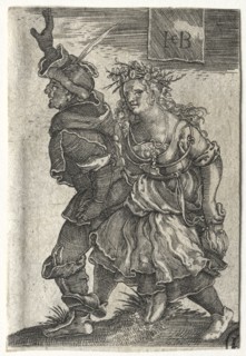 A Dancing Couple of Peasants. Creator: Jacob Binck (German, 1500-1569).