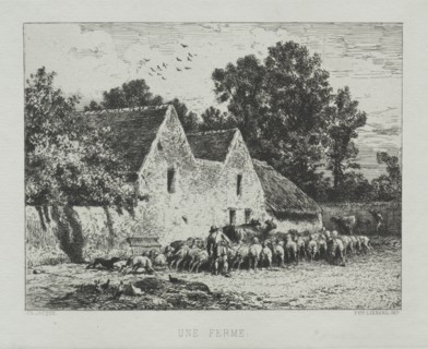 A Farmhouse. Creator: Charles-Émile Jacque (French, 1813-1894).