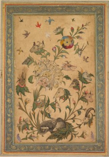 A floral fantasy of animals and birds (Waq-waq), early 1600s. Creator: Unknown.