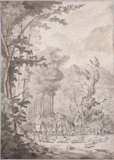 A Hunting Party at Marly, late 17th or early 18th century. Creator: Jean Baptiste Martin, Le Vieux (French, 1659-1735), attributed to.
