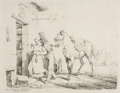A Hussar Embracing a Servant. Creator: Horace Vernet (French, 1789-1863).