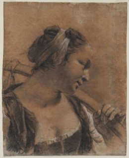 A Portrait of Rosa with a Shoulder Stick, c. 1735. Creator: Giovanni Battista Piazzetta (Italian, 1682-1754).