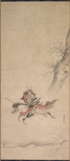 A Samurai on Horseback, 17th century. Creator: Kusumi Morikage (Japanese, c. 1620-c. 1690).