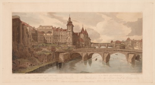 A Selection of Twenty of the Most Picturesque Views in Paris: View of Pont au Change?, 1803. Creator: Thomas Girtin (British, 1775-1802).