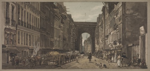 A Selection of Twenty of the Most Picturesque Views in Paris: View of the Gate of St. Denis..., 1803 Creator: Thomas Girtin (British, 1775-1802); Frederick Christian Lewis (British, 1779-1856).