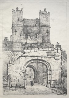A Series of Ancient Buildings and Rural Cottages in the North of England: At York, Medieval Gate, 18 Creator: Samuel Prout (British, 1783-1852).
