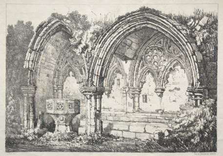 A Series of Ancient Buildings and Rural Cottages in the North of England: Part of Kirkham Abbey, 182 Creator: Samuel Prout (British, 1783-1852).