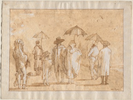 A Spring Shower, 1790s-1804. Creator: Giovanni Domenico Tiepolo (Italian, 1727-1804).