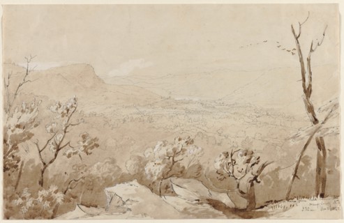 A View from Bald Mountain, Orange County, N. Y., 1843. Creator: Jasper F. Cropsey (American, 1823-1900).