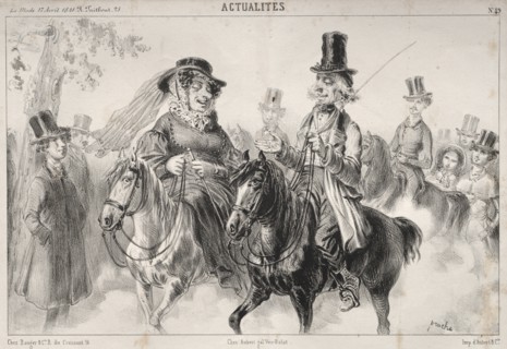 Actualités: Dis donc Madame Miroton il paraitrait que cest nous qui donnons le ton..., 1841. Creator: Clémente Pruche (French, 1831-1870).