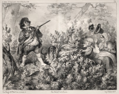 Actualités: LOuverture de la Chasse, 1840. Creator: Clémente Pruche (French, 1831-1870).
