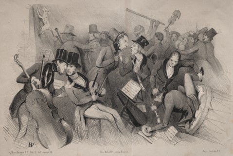 Actualités: Société philharmonique de province, 1841. Creator: Jules Platier (French).