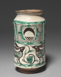 Albarello with Two Rabbits, 1300s. Creator: Unknown.