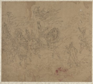 Album of Daoist and Buddhist Themes: Procession of Daoist Deities: Leaf 4, 1200s. Creator: Unknown.