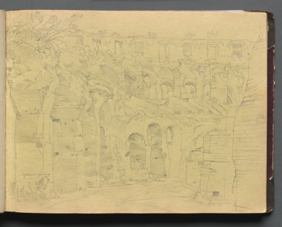 Album with Views of Rome and Surroundings, Landscape Studies, page 12a: Roman ruins. Creator: Franz Johann Heinrich Nadorp (German, 1794-1876).