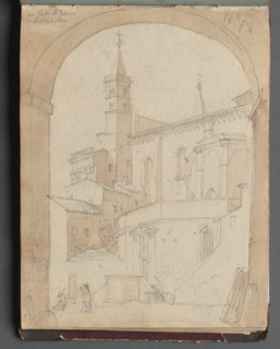 Album with Views of Rome and Surroundings, Landscape Studies, page 18a: Saint John Lateran, Rome. Creator: Franz Johann Heinrich Nadorp (German, 1794-1876).
