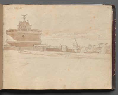 Album with Views of Rome and Surroundings, Landscape Studies, page 23a: Castle Saint Angelo, Rome. Creator: Franz Johann Heinrich Nadorp (German, 1794-1876).