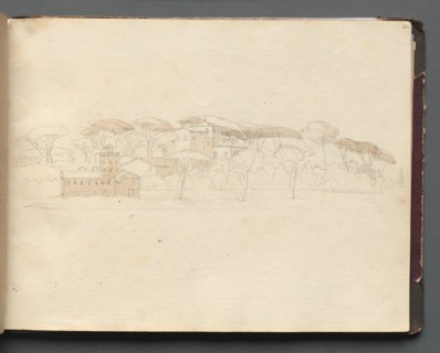 Album with Views of Rome and Surroundings, Landscape Studies, page 30a: Roman Panoramic View. Creator: Franz Johann Heinrich Nadorp (German, 1794-1876).