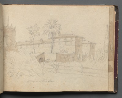 Album with Views of Rome and Surroundings, Landscape Studies, page 38a: :St. Giovanni e Paolo...". Creator: Franz Johann Heinrich Nadorp (German, 1794-1876).