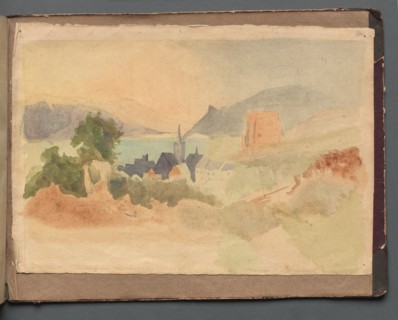 Album with Views of Rome and Surroundings, Landscape Studies, page 54a: Roman Landscape. Creator: Franz Johann Heinrich Nadorp (German, 1794-1876).