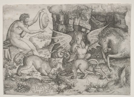 Allegorical Theme: Combat of Animals, c. 1515-1520. Creator: Master of the Beheading of St. John the Baptist (Italian).