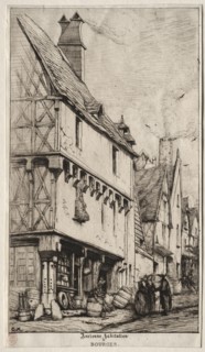 An Old House at Bourges, sometimes called the Musician's House, 1860. Creator: Charles Meryon (French, 1821-1868).