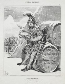 Ancient History, plate 28: The Passage of Hannibal, 6 October 1842. Creator: Honoré Daumier (French, 1808-1879); Aubert.