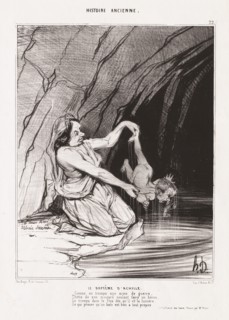 Ancient History: Pl. 22, The Baptism of Achilles . Creator: Honoré Daumier (French, 1808-1879).