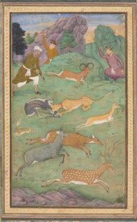 Antelope and deer hunt, c. 1602-1604. Creator: Govardhan (Indian, active c.1596-1645).