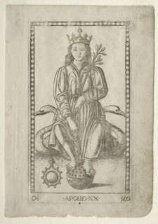 Apollo (from the Tarocchi, series D: Apollo and the Muses, #20), before 1467. Creator: Master of the E-Series Tarocchi (Italian, 15th century).
