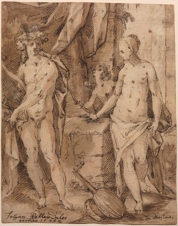 Apollo with Erato and Cupid, 1595. Creator: Johann Kellerthaler (German, c 1560/2-1611).