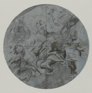 Apotheosis of a Saint (recto), second half 17th century. Creator: Giovanni Battista Benaschi (Italian, 1636-1688).