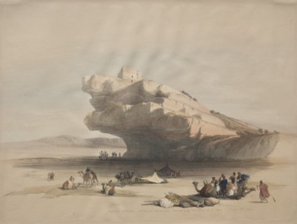 Approach to Petra, an Ancient Watch Tower Commanding the Valley of El Chor, 1839. Creator: David Roberts (British, 1796-1864).