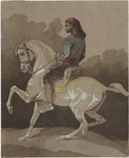 Arab on Horseback, 1800s. Creator: Horace Vernet (French, 1789-1863).