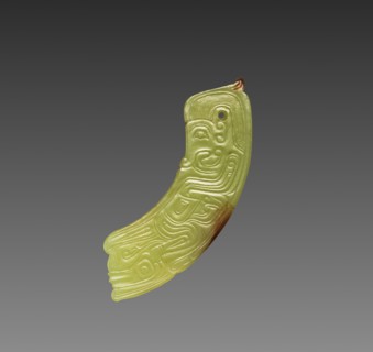 Arc Pendant with Human-like Figure, c. 1050-771 BC. Creator: Unknown.