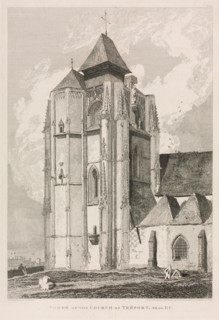 Architectural Antiquities of Normandy (Vol. II), Pl. 66: Tower of the Church of Tréport, near Eu, 18 Creator: John Sell Cotman (British, 1782-1842); J & A Arch, Cornhill & J.S. Cotman, London 1821.