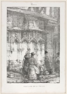 Architectural Remains and Fragments: Rouen - Fontaine de la Crosse, 1827. Creator: Richard Parkes Bonington (British, 1802-1828).