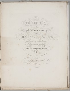 Art of the Lithograph: Title Page, Plate I, 1819. Creator: Alois Senefelder (German, 1771-1834).