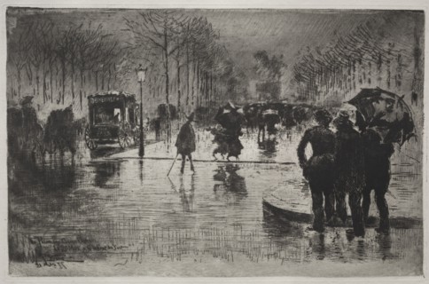 Artists Returning from the Salon, 1877. Creator: Félix Hilaire Buhot (French, 1847-1898).