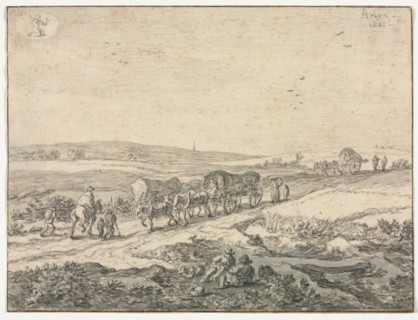 August: Landscape with Wagons, c.1655. Creator: Pieter Molyn (Dutch, 1595-1661).