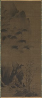 Bamboo in Rain, early 1500s. Creator: Genga (Japanese), attributed to.