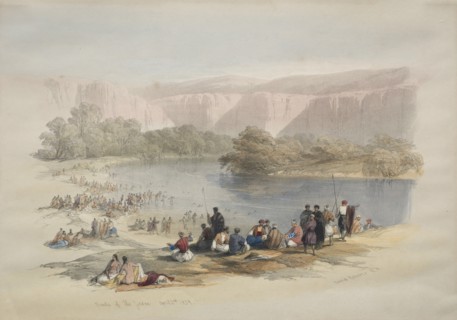 Banks of the Jordan, 1839. Creator: David Roberts (British, 1796-1864).