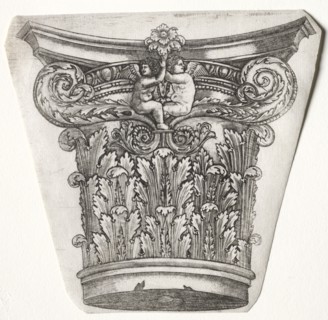 Base and Capital with Putti (capital), c.1525-1550. Creator: Master G. A. with the man-trap (Italian, active 1525-50).