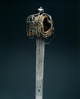 Basket-Hilted Broadsword,  Hilt: c. 1720, Blade: early 1700s. Creator: Unknown.