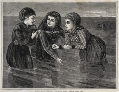 Bathing at Long Branch, - "Oh, Aint it Cold!", 1871. Creator: Winslow Homer (American, 1836-1910).