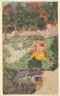 Battle of Ravana and Jatayu, from sarga (chapter) 49 of the Aranya-kanda (Book of the Forest)..., c. Creator: Unknown.