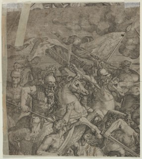 Battle of the Milvian Bridge (fragment) (verso), 1500s. Creator: Unknown.