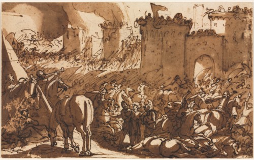 Battle Scene with a Fort, first third 17th century?. Creator: Antonio Tempesta (Italian, 1555-1630).
